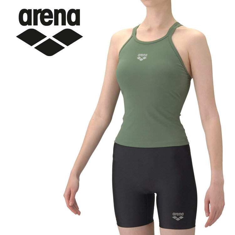 乐天商城 - お買い得スペシャルプライス メール便送料無料 アリーナ arena フィットネスセパレート ミドルレッグ 差し込みパッド AS6SWF51L-GRBK レディース