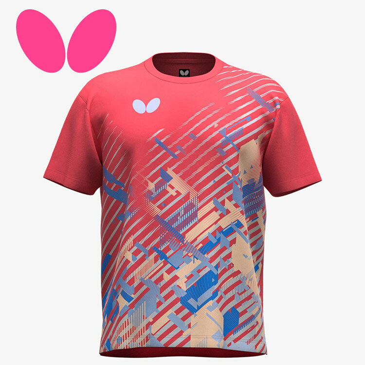 卓球のスピード感を表現した幾何学柄が特徴的な、高品質な日本縫製のTシャツです。練習用ウエアや試合後の着替えにお勧めです。ポリエステル100%【メーカー取り寄せ商品】 こちらの商品はメーカー手配の為、完売の場合もございます。在庫の有無・納期のご連絡はご注文受付メールにてご確認下さい。
