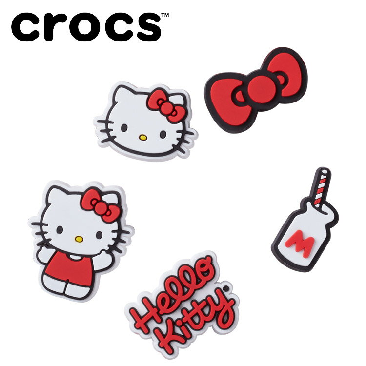 【いちばの日限定店内ポイント最大20倍(1/18 00:00～23:59迄)】 メール便送料無料 クロックス crocs ジビッツ Hello Kitty 5Pck ハローキティ 5 パック 10012664