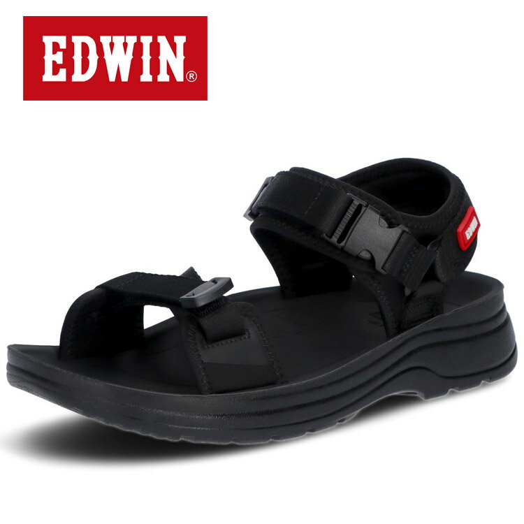 樂天商城 - 【お買い物マラソン限定店内ポイント最大20倍(2026/4/24 20:00〜)】 お買い得スペシャルプライス エドウィン EDWINレディーススポーツサンダル 《リカバリーサンダル風の柔らかい天板》 EW5223-009 レディース シューズ 【地域限定送料無料】