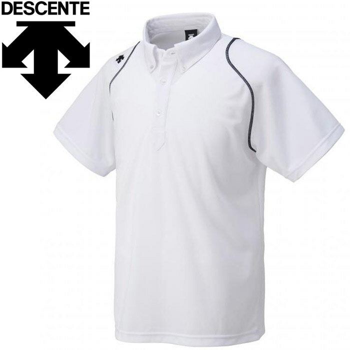デサント ポロシャツ メンズ メール便送料無料 デサント DESCENTE ボタンダウンポロシャツ 半袖 メンズ DTM-4600B-WHT