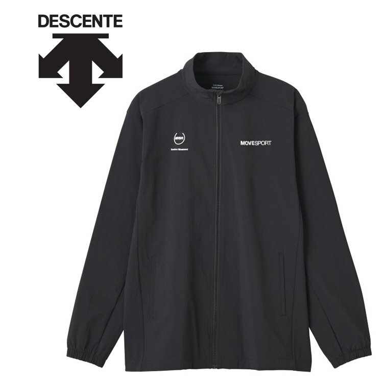 お買い得スペシャルプライス デサント DESCENTE ムーブスポーツ MOVESPORT MVSP 4WAYストレッチナイロン スタンドカラーロゴ ジャケット メンズ DMMWJF11-BKのサムネイル
