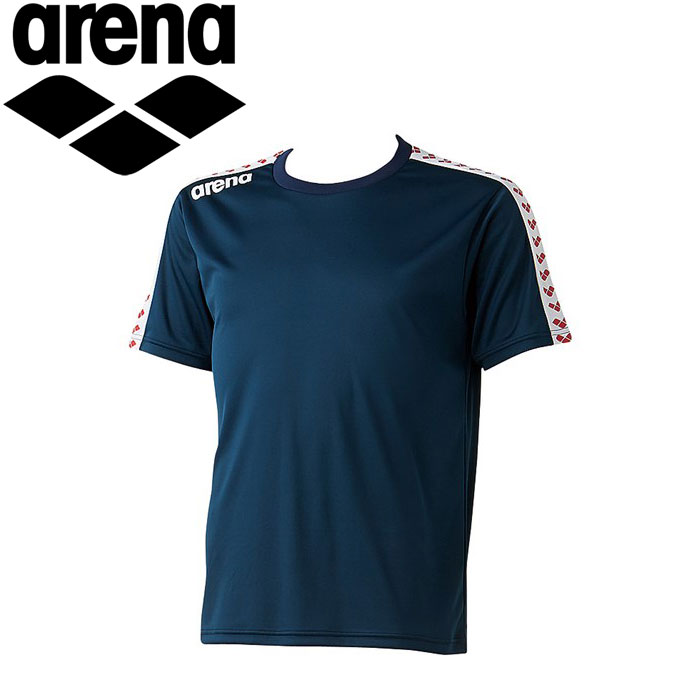 メール便送料無料 アリーナ arena スイミング スイム 水泳 半袖Tシャツ メンズ チームラインTシャツ ARN6331-DNY