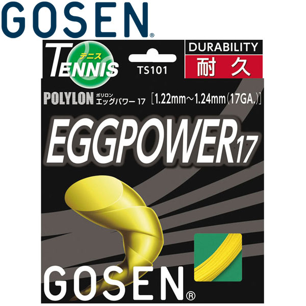 【2点までメール便送料無料】 ゴーセン ポリロン エッグパワー17 硬式テニスストリングス TS101-90