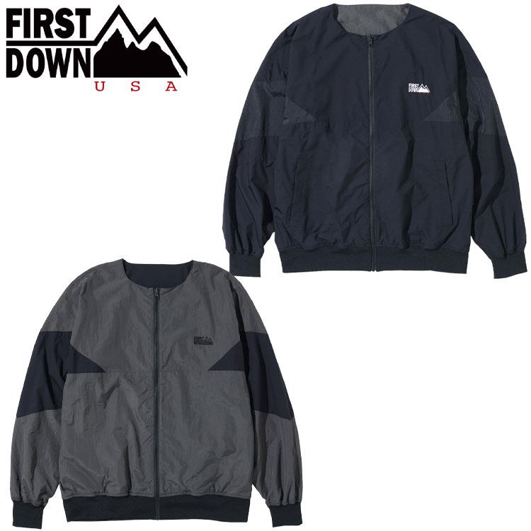Rakuten - 【お買い物マラソン限定店内ポイント最大20倍(2026/4/14 20:00〜)】 FIRST DOWN USA リバーシブル ノーカラー ブルゾン REVERSIBLE NOCOLLAR BLOUSON F141005-06 メンズ レディース