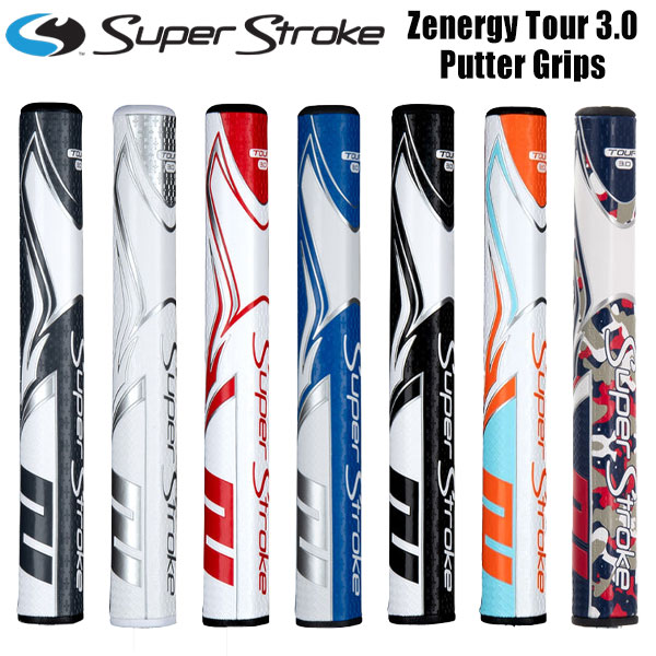 SuperStroke Zenergy Tour 3.0 パターグリップ ツアーシリーズのパターグリップは、SuperStrokeの伝統的で最も人気のあるパターグリッププロファイルを備えています。ツアーシリーズの並列設計は、グリップ圧力を最小限に抑え、パターヘッドパスを維持してより一貫したストロークを実現するために、均一な下手プロファイルを備えています。 ■重量：66gメーカー希望小売価格はメーカーサイトに基づいて掲載しています