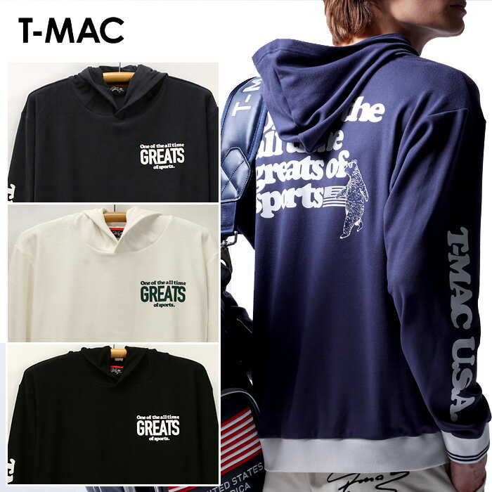 【お買い物マラソン期間限定店内ポイント最大20倍(3/21 20:00〜3/27 1:59迄)】 T-MAC ティーマック ゴルフ バックプリントパーカー メンズ 2023秋冬 ゴルフウェア 7413370-114