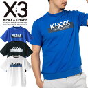 【いちばの日限定店内ポイント最大20倍(7/18 00:00~23:59迄)】 KI-XXX THREE キックスリー ロゴプリント モックネックシャツ メンズ 2025春夏 ゴルフウェア 25SSXM009