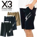 【いちばの日限定店内ポイント最大20倍(7/18 00:00~23:59迄)】 KI-XXX THREE キックスリー ロゴプリント ハーフパンツ メンズ 2025春夏 ゴルフウェア 25SSXM015
