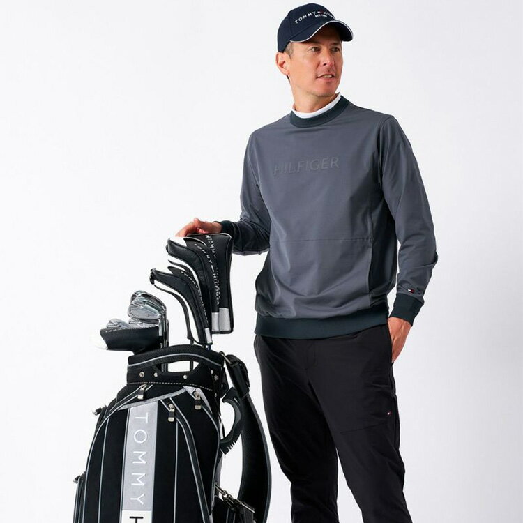 【年末年始限定店内ポイント最大20倍(1/5 23:59迄)】 トミーヒルフィガーゴルフ 防風 クルーネックスウェット メンズ 2025秋冬 ゴルフウェア THMA554