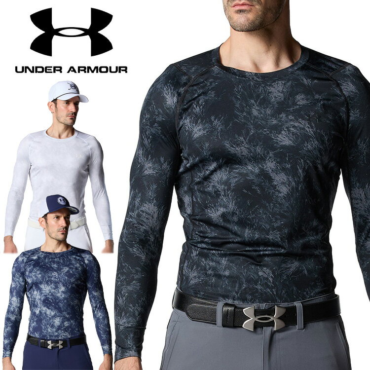 Under Armour - 【お買い物マラソン限定店内ポイント最大20倍(2026/5/23 20:00〜)】アンダーアーマーゴルフ UAヒートギア フィッティド ノベルティ クルーネックシャツ メンズ 2026春夏 ゴルフウェア 6012522