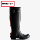 ハンター HUNTER レディース オリジナル トール ハンター HUNTER トリ カラー ロゴ バックストラップ ブーツ WFT2353RMA-BLK