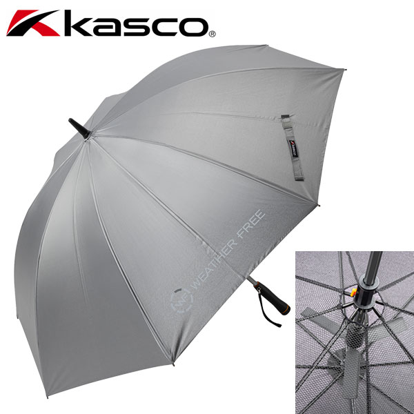 KASCO - 【3日間限定店内ポイント最大20倍(4/18 00:00〜4/20 23:59迄)】キャスコ ゴルフ ウェザーフリー アルミパウダーコーティング ファン付 晴雨兼用 傘 WFU-2610B 2026モデル
