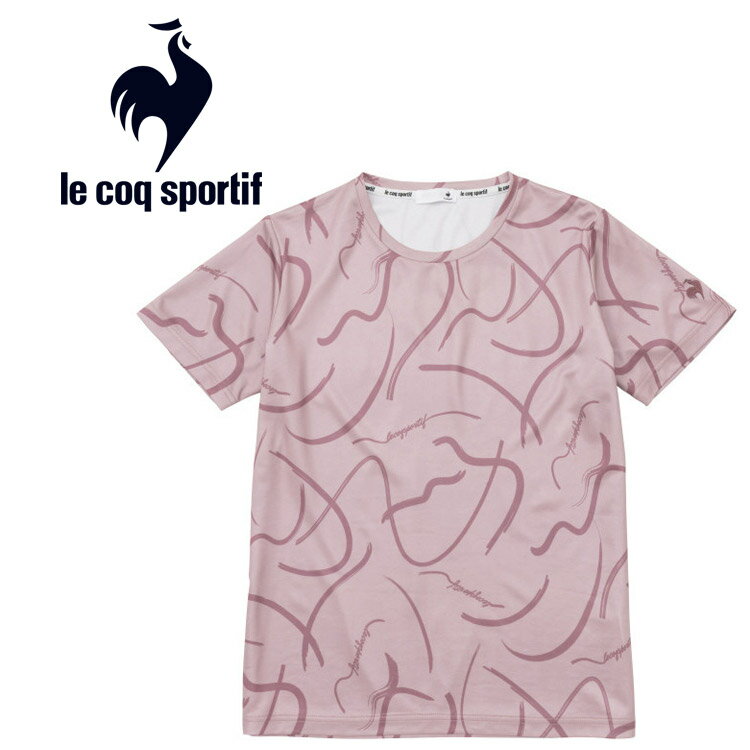 お買い得スペシャルプライス メール便送料無料 ルコックスポルティフ le coq sportif 総柄プリント 半袖Tシャツ レディース QMWWJA03-PK