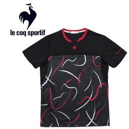 お買い得スペシャルプライス メール便送料無料 ルコック スポルティフ le coq sportif テニス グラフィックゲームシャツ 半袖 メンズ QTMWJA01-BK