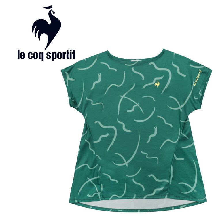お買い得スペシャルプライス メール便送料無料 ルコックスポルティフ le coq sportif テニス グラフィックゲームシャツ 半袖 レディース QTWWJA01-GR