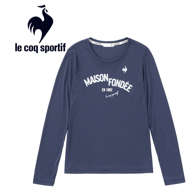 メール便送料無料 ルコック スポルティフ le coq sportif テニス 杢スムースグラフィックプラクティス長袖シャツ レディース QTWVJB90-NV