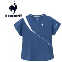 お買い得スペシャルプライス メール便送料無料 ルコックスポルティフ le coq sportif テニス 切替ゲームシャツ 半袖 レディース LN4FHT50L-BL00