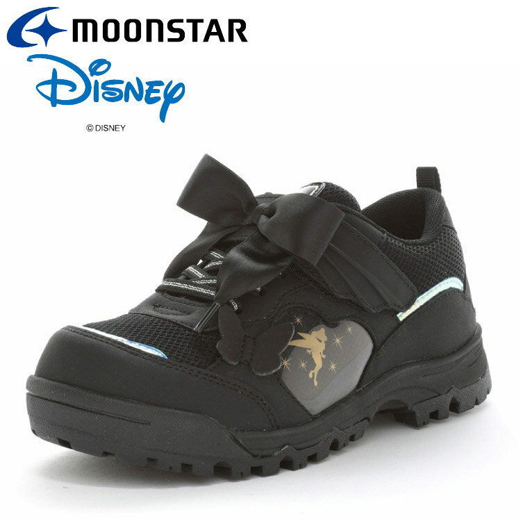 【5のつく日限定店内ポイント最大20倍(9/25 00:00〜23:59迄)】 お買い得スペシャルプライス ムーンスター DN K1364 ブラック 12186686 ディズニー ティンカーベル 子供靴 キッズ ジュニア スニーカー