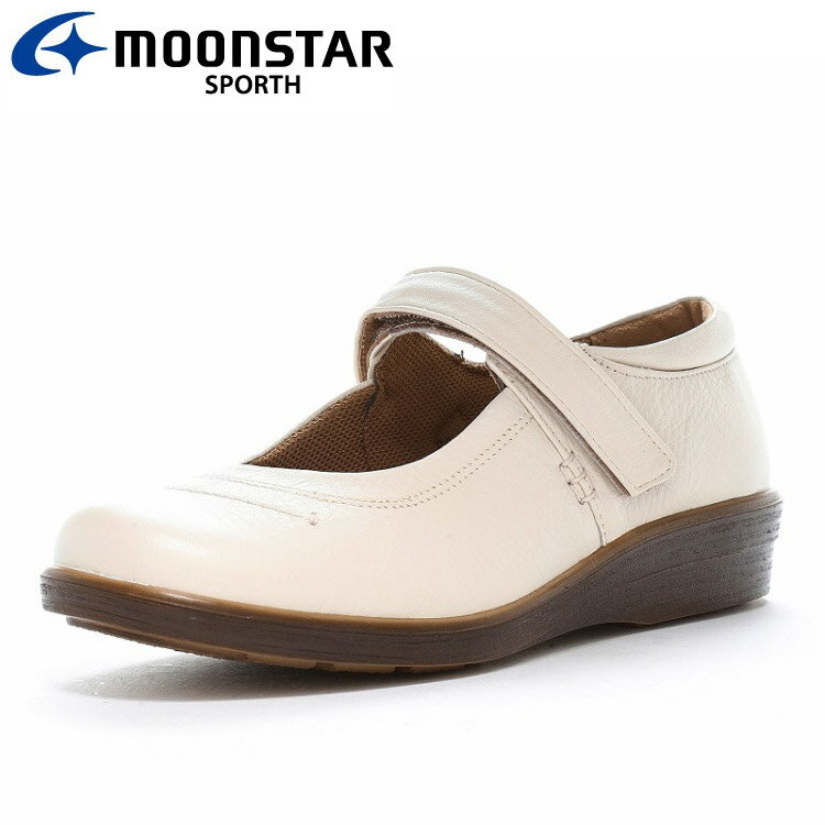 樂天商城 - 【3日間限定店内ポイント最大20倍(4/18 00:00〜4/20 23:59迄)】お買い得スペシャルプライス ムーンスター SP5630 アイボリー 42301201 スポルス レディース コンフォート シューズ