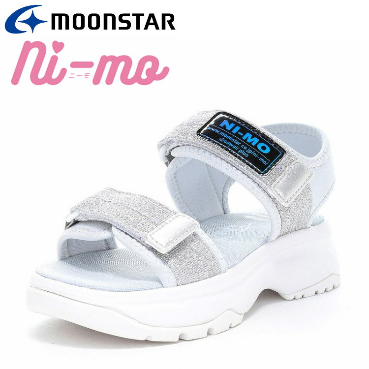 樂天商城 - 【3日間限定店内ポイント最大20倍(4/18 00:00〜4/20 23:59迄)】ムーンスター NM J153 シルバー 12241251 ニーモ 子供靴 ジュニア サンダル