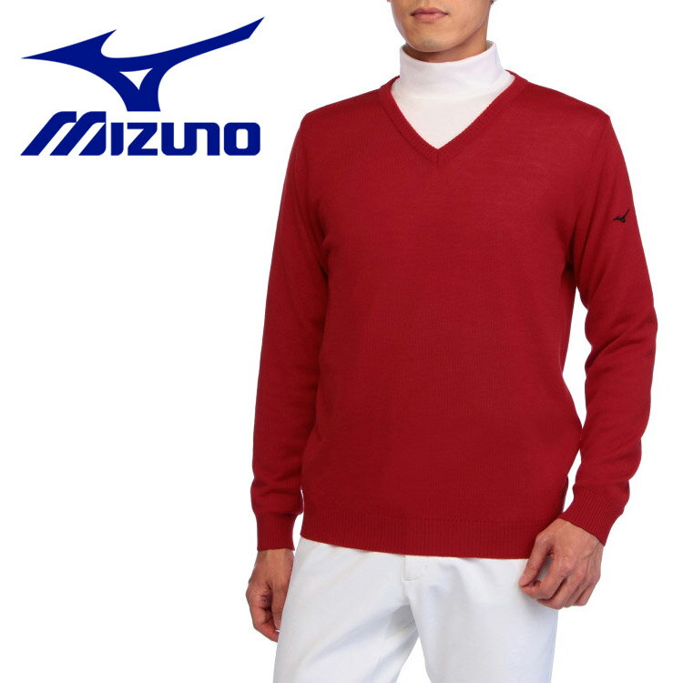 【お買い物マラソン限定店内ポイント最大20倍(10/14 20:00〜10/17 9:59迄)】 ミズノ MIZUNO ゴルフ Vネックニットセーター E2JC2A2062 メンズ