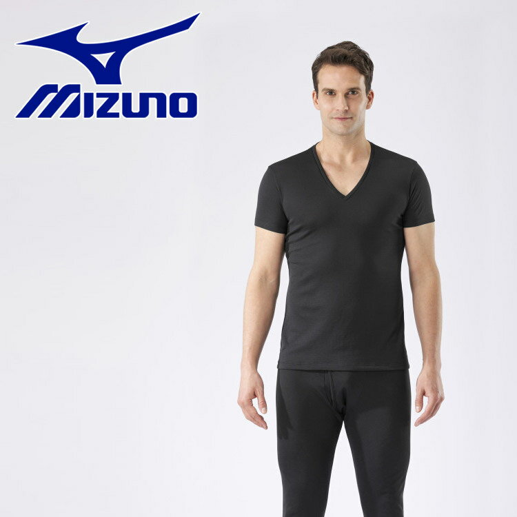 【お買い物マラソン限定店内ポイント最大20倍(10/14 20:00〜10/17 9:59迄)】 メール便送料無料 ミズノ MIZUNO 発熱素材 ブレスサーモアンダーウエア 薄手 for Daily Vネック半袖シャツ メンズ C2JAA61309