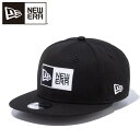 【GW期間限定店内ポイント最大20倍 5/7 9:59迄】 ニューエラ Child 9FIFTY ボックスロゴ ブラック × ホワイト 14524746 ジュニ...