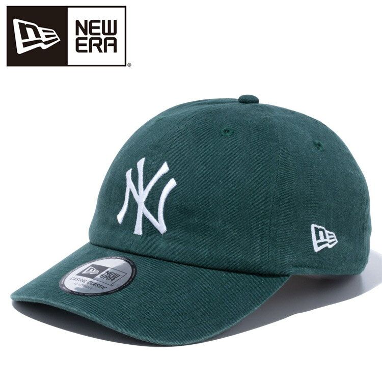 【GW期間限定店内ポイント最大20倍 5/7 9:59迄】 ニューエラ カジュアルクラシック ニューヨーク・ヤンキース ダークグリーン × ホワイト 14524768 メンズ レディース ユニセックス