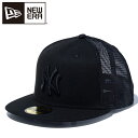 【4日間限定店内ポイント最大20倍(8/18 23:59迄)】 ニューエラ 59FIFTY トラッカー ニューヨーク・ヤンキース ブラック × ブラック 14525152
