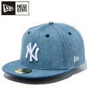 【0のつく日限定店内ポイント最大20倍(5/30 00:00〜)】 ニューエラ 59FIFTY ニューヨーク・ヤンキース ウォッシュドデニム × ホワイト 14...