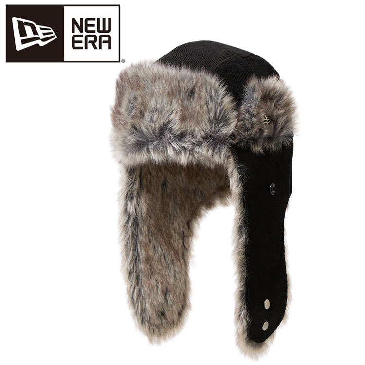 【0のつく日＆ワンダフルデー48時間限定店内ポイント最大20倍(11/30 00:00～12/1 23:59迄)】 ニューエラ トラッパー コーデュロイ ブラック 14667627 メンズ レディース ユニセックス