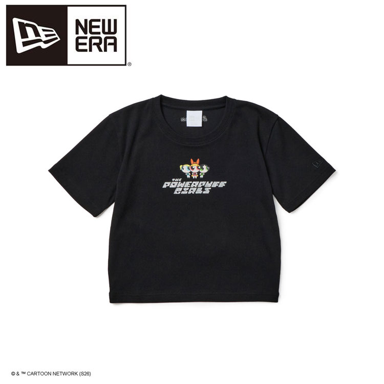 메일편 송료 무료 뉴에라 Womens 반소매 미니 T셔츠 The Powerpuff Girls 파워퍼프 걸즈 블랙 14743491 레이디스