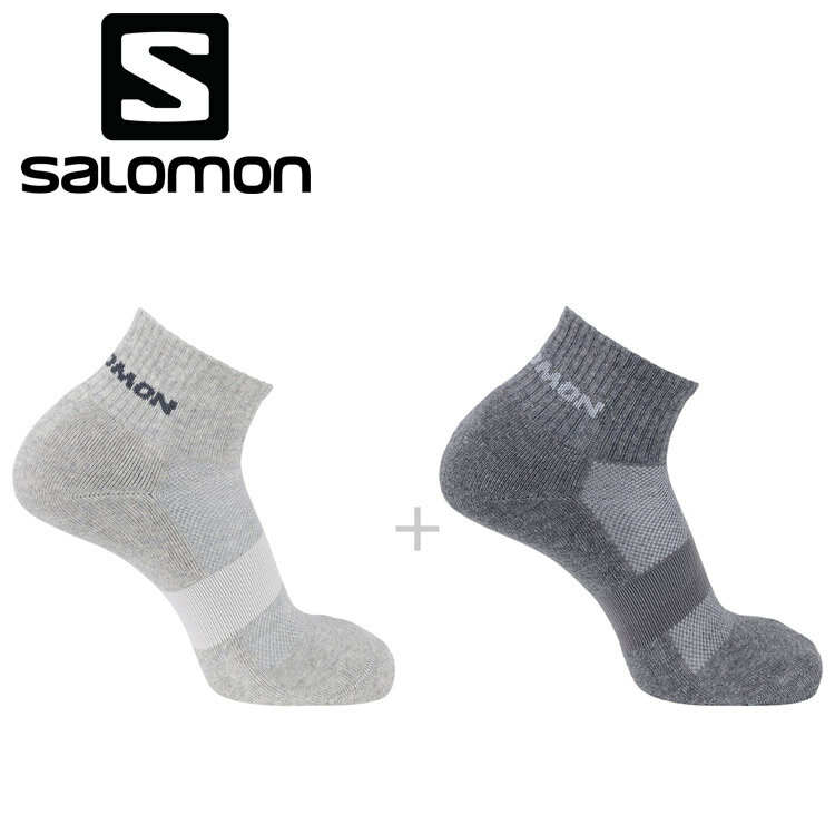 【期間限定ポイント最大20倍(2026/3/27 23:59迄)】 メール便送料無料 サロモン SOCKS EVASION 2-PACK Light Grey/Medium G LC1983400 メンズ レディース