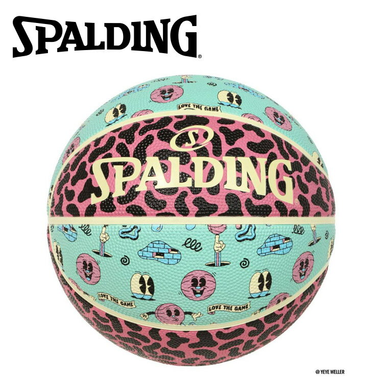 樂天商城 - 【3日間限定店内ポイント最大20倍(4/18 00:00〜4/20 23:59迄)】お買い得スペシャルプライス スポルディング BASKETBALL イェイェ・ウェラー ストリート スウィッシュ クリーム×ピンク×ターコイズ 5号球 ラバー 85-474J 【地域限定送料無料】