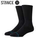 お買い得スペシャルプライス メール便送料無料 スタンス ICON ORGANIC CREW A556D24ICOBLK メンズ レディース
