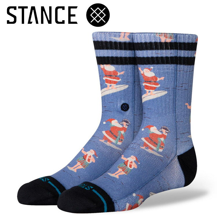 お買い得スペシャルプライス メール便送料無料 スタンス SURFING SANTA KIDS CREW K556D24SURBLU ジュニア