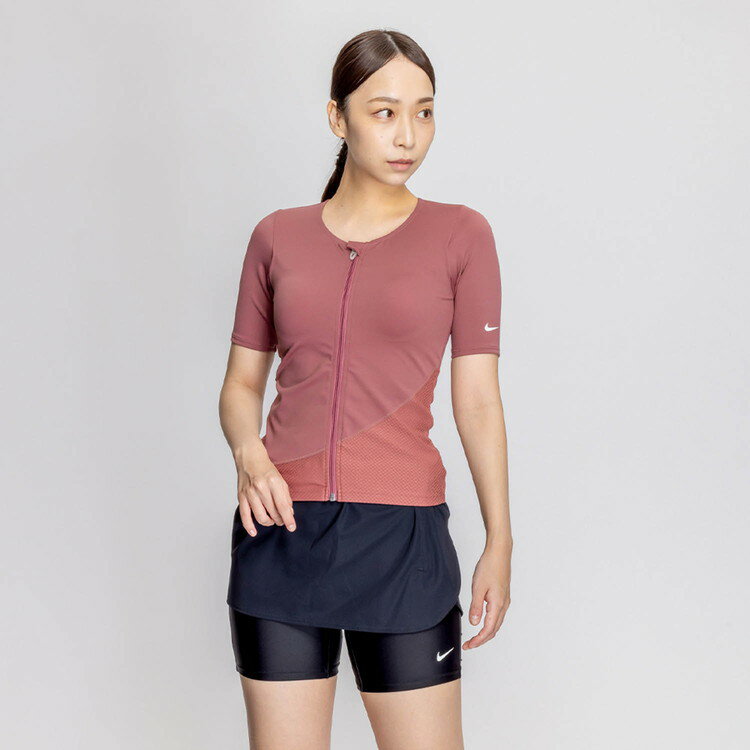 お買い得スペシャルプライス メール便送料無料 ナイキ フットマーク ジップ付き半袖2in1スカートショーツセパレーツ 2993126-014 レディース 返品不可