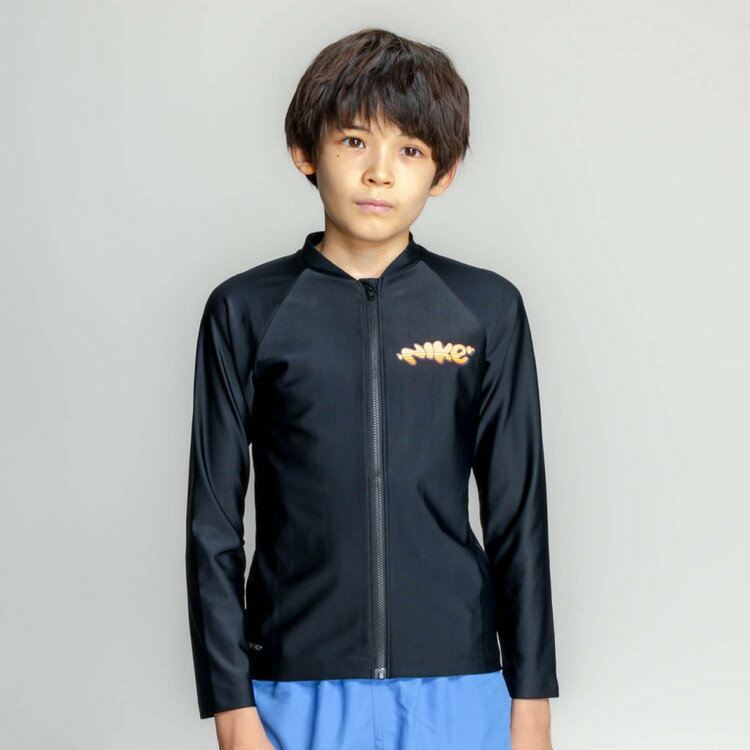 【3日間限定店内ポイント最大20倍(5/18 00:00〜5/20 23:59迄)】お買い得スペシャルプライス メール便送料無料 ナイキ フットマーク バブルジップ長袖ハイドロガード NESSG829-N001 ジュニア 水泳 返品不可