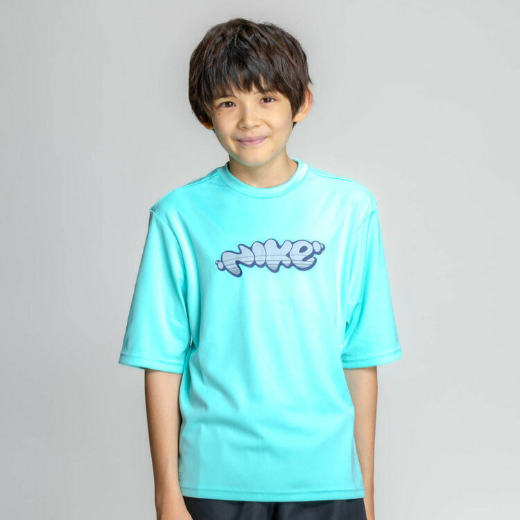 【3日間限定店内ポイント最大20倍(5/18 00:00〜5/20 23:59迄)】お買い得スペシャルプライス メール便送料無料 ナイキ フットマーク ボーイズバブル半袖ハイドロガード NESSG831-N468 ジュニア 水泳 返品不可