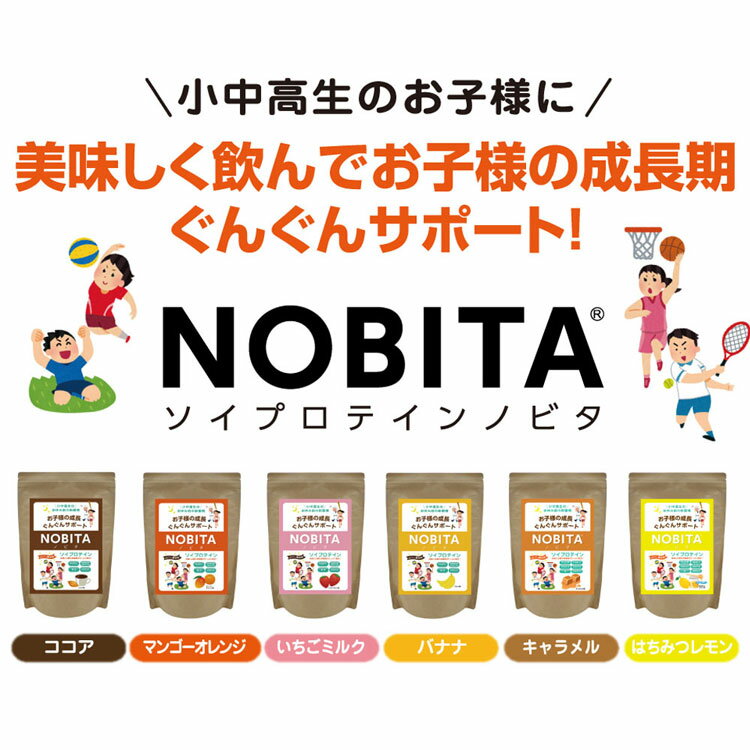 ノビタ プロテイン NOBITA ソイプロテイン ジュニア 小中高生向け キャラメル味 600g