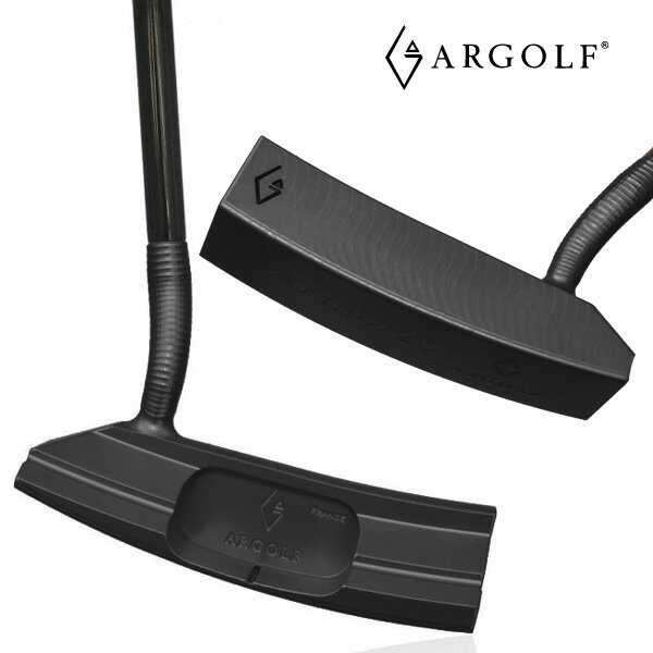 ARGOLF JAPAN Putter ARTHUR2.0 Dark Edition ブラック BLACK アーサーモデルの第2世代と位置付けられての2.0モデル。アーサーよりヘッド重量を重めに設定しその分トウとヒールにしっかりと重量配分をして慣性モーメントを高めています。ブレード型でありながら高い操作性を維持しながら芯を広く取ることで安定した転がりを引き出します。わずかにトウアップさせた斬新なデザインはさらに逞しさを増したアーサー王と呼べるものです。 ■重く設定されたヘッド重量がブレードの機能に安定性をプラスしています。トップラインをフラットから緩やかにトウに向かって競り上がったデザインは逞しさを意図するもので強気に攻めるプレイヤーに一押しです。 グリップ：STM CHECK MATE Shadow KING 約95g 専用ヘッドカバー付きメーカー希望小売価格はメーカーサイトに基づいて掲載しています