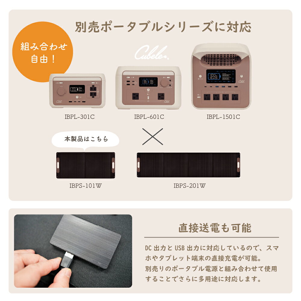 折り畳み式 ソーラーパネル 100W ポータブル電源IBPLシリーズ 専用ソーラーパネル ...