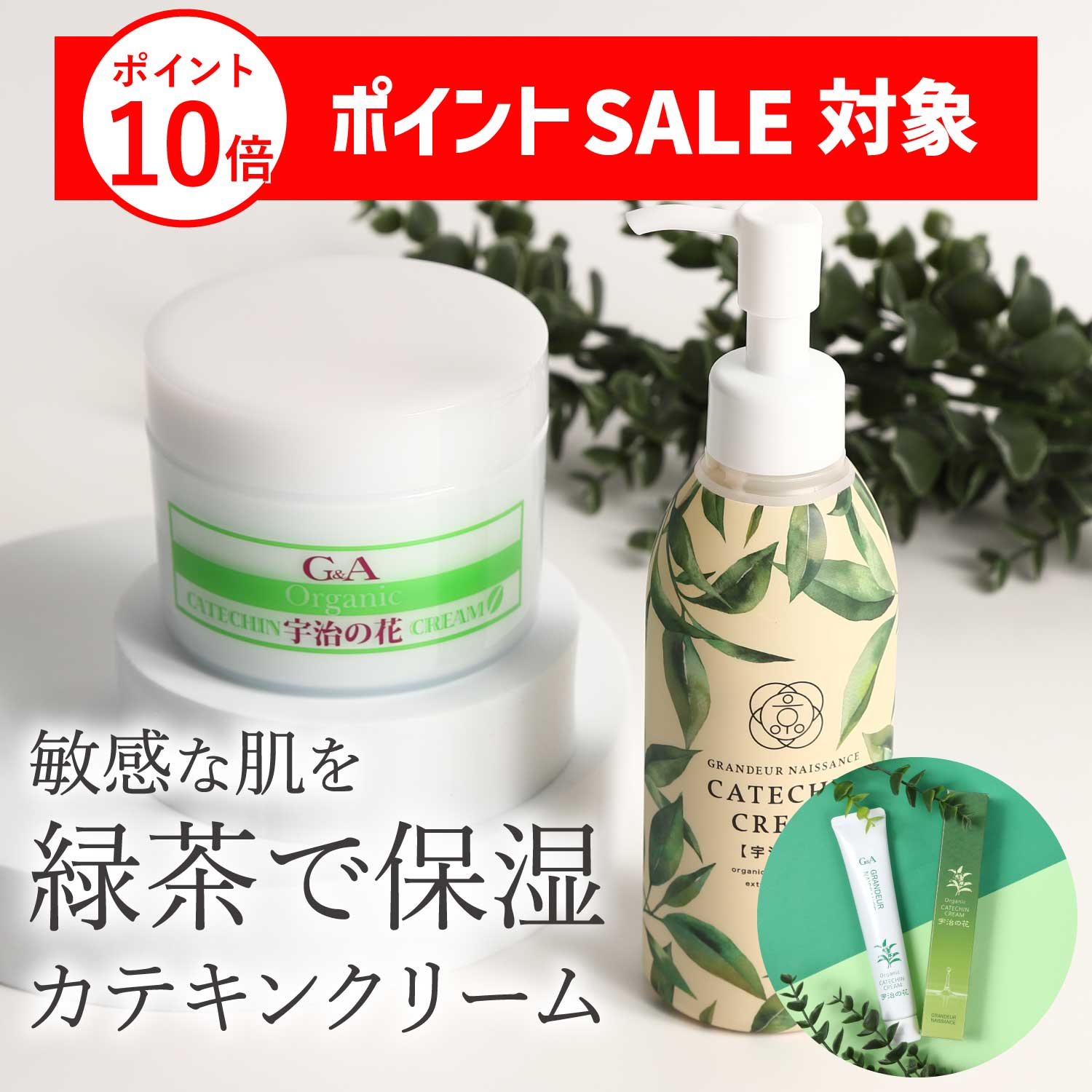 オールインワンジェル 保湿クリーム カテキンクリーム 敏感肌 アトピー 顔