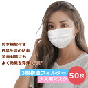 マスク 在庫あり 50枚 送料無料 25枚×2個 1DAYMASK 不織布マスク ますく 3層構造 高密度フィルター 花粉 ウイルス対策 国内発送 ホワイト 使い捨てマスク プリーツマスク 男女兼用 ノーズワイヤー