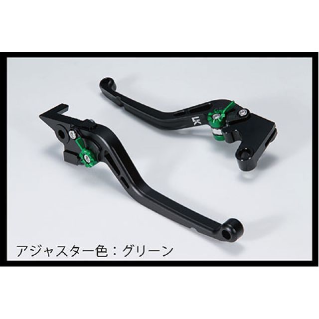 U-KANAYA スタンダードタイプ アルミ削り出しビレットショートレバー 艶消しカラー（レバーカラー：マットブラック） カラー 調整アジャスター：マットグリーン KA018-004-0211-17 ユーカナヤ レバー バイク ZRX1200/ZRX1…