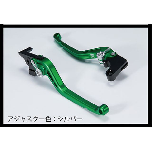 U-KANAYA スタンダードタイプ アルミ削り出しビレットレバー（レバーカラー：マットグリーン） カラー 調整アジャスター：マットシルバー YA031-004-0117-13 ユーカナヤ レバー バイク FZR1000