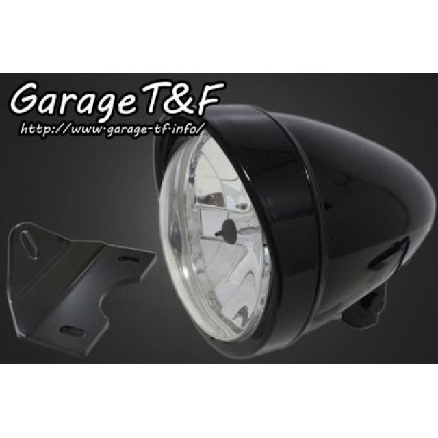 T&F 5.75インチロケットライト（ブラック）＆ライトステー（タイプG） キット ・EST250HL48 ガレージT&F ヘッドライト・バルブ バイク