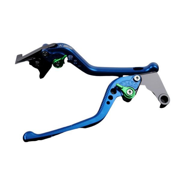 SPEEDRA アルミビレットアジャストレバーセット 3Dロング（レバー本体：ブルー） アジャスター グリーン AP0404556-GN SPEEDRA レバー バイク RSV4 R/Factory