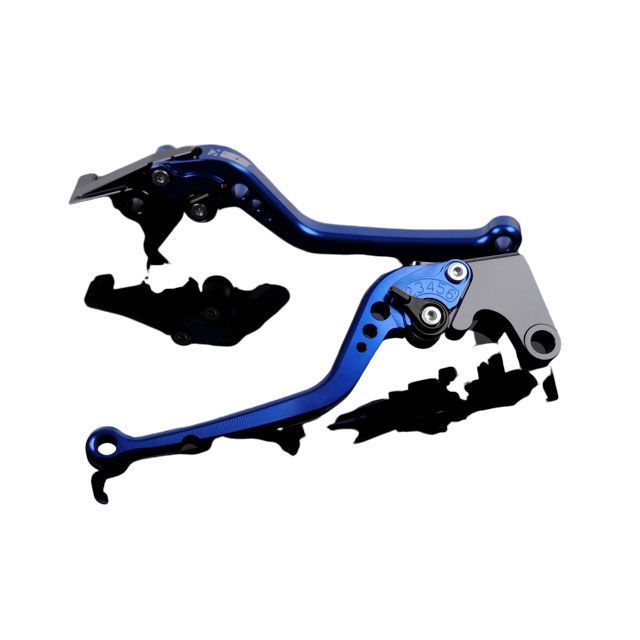 SPEEDRA アルミビレットアジャストレバーセット スタンダードロング（レバー本体：ブルー） アジャスター ブラック HO0403755-BK SPEEDRA レバー バイク